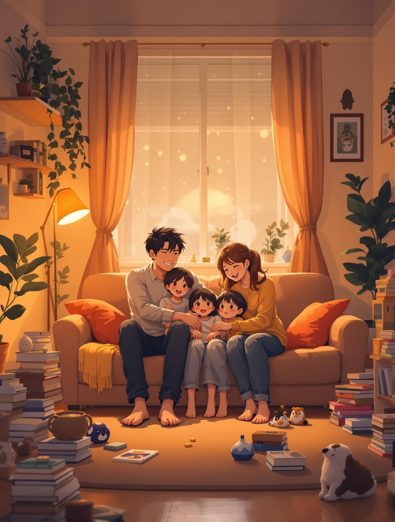 韩漫剧场作品 - 小小屋檐下，温情家庭题材动漫短剧